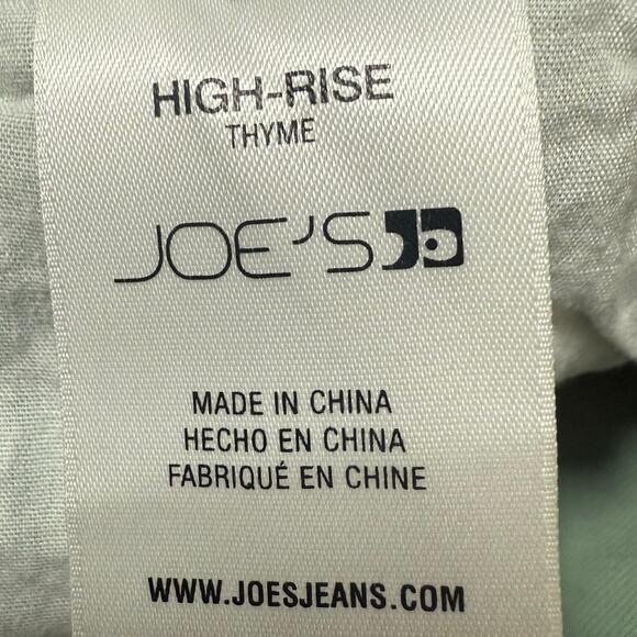 Joe’s Jeans High Rise 26 Green Wide Leg Raw Hem Cropped Pants Thyme - Picture 5 of 6